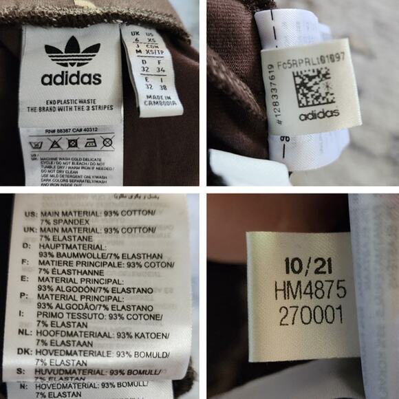 Adidas Originals Logomania Repeat Logo Monogram Leggings Tights in Brown Pants - Picture 9 of 11